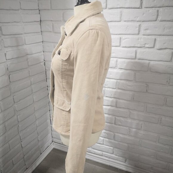 For Joseph "Fortune" Ladies Size Small Beige Sherpa Lined Corduroy Jacket - Picture 6 of 11